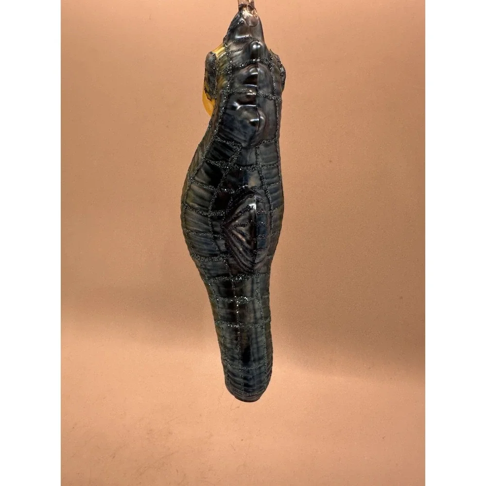 Blue Seahorse Glass Christmas Ornament 5.5
